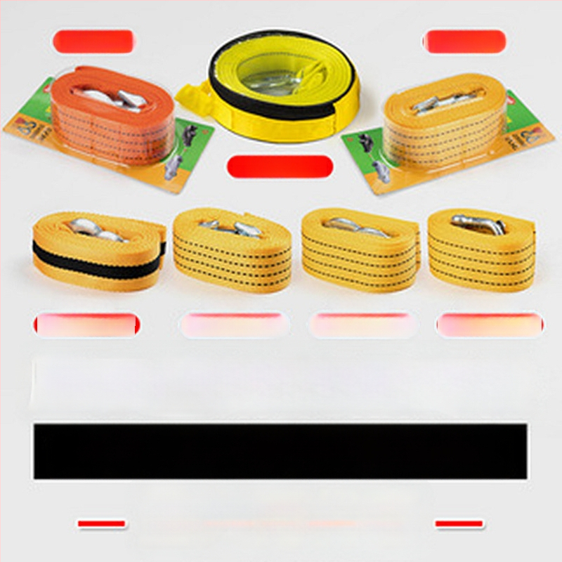 Autó vontató kötél nagy horoggal (BOASE, 3 t teherbírás, polipropilén sík kötél)