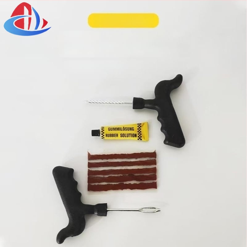 Gumi javító készlet autókhoz, motorkerékpárokhoz és elektromos kerékpárokhoz tubeless javításhoz, gyorsan kötő ragasztó folyadékkal