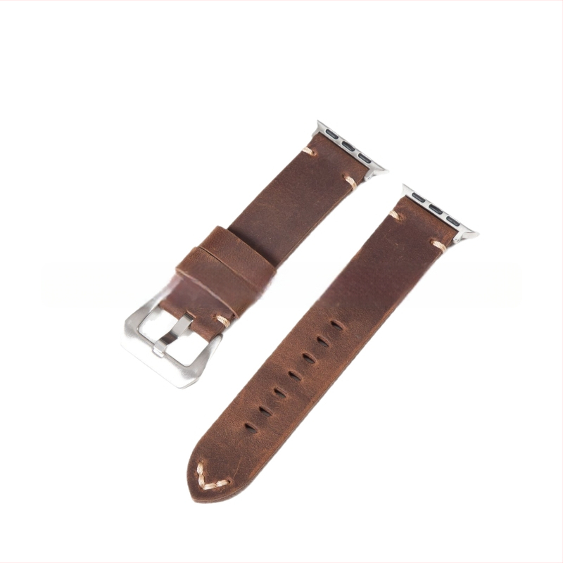 Apple išmanus odinis laikrodžio dirželis, natūralios odos, prekė Jiajia fengfan, Crazy Horse retro stilius, Hepburn stilius, literatūrinis retro, 2025 m. pavasaris