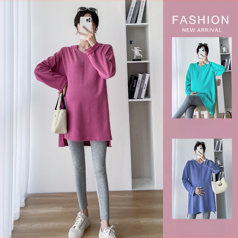 Nėščiųjų kapuciuota megztinė su gobtuvu, vidutinio ilgio, dryžių raštas, polo apykaklė, 95% medvilnė