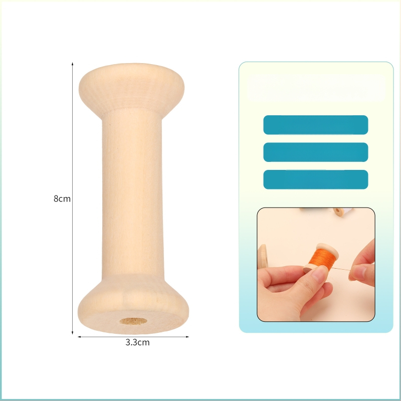 Fából készült bobin hajtó – DIY varrási kiegészítő, vidéki stílus, 22,3 g, LKF