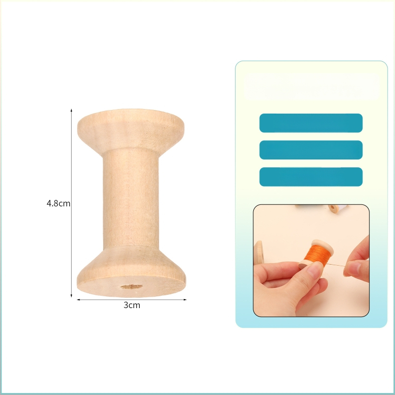 Fából készült bobin hajtó – DIY varrási kiegészítő, vidéki stílus, 22,3 g, LKF