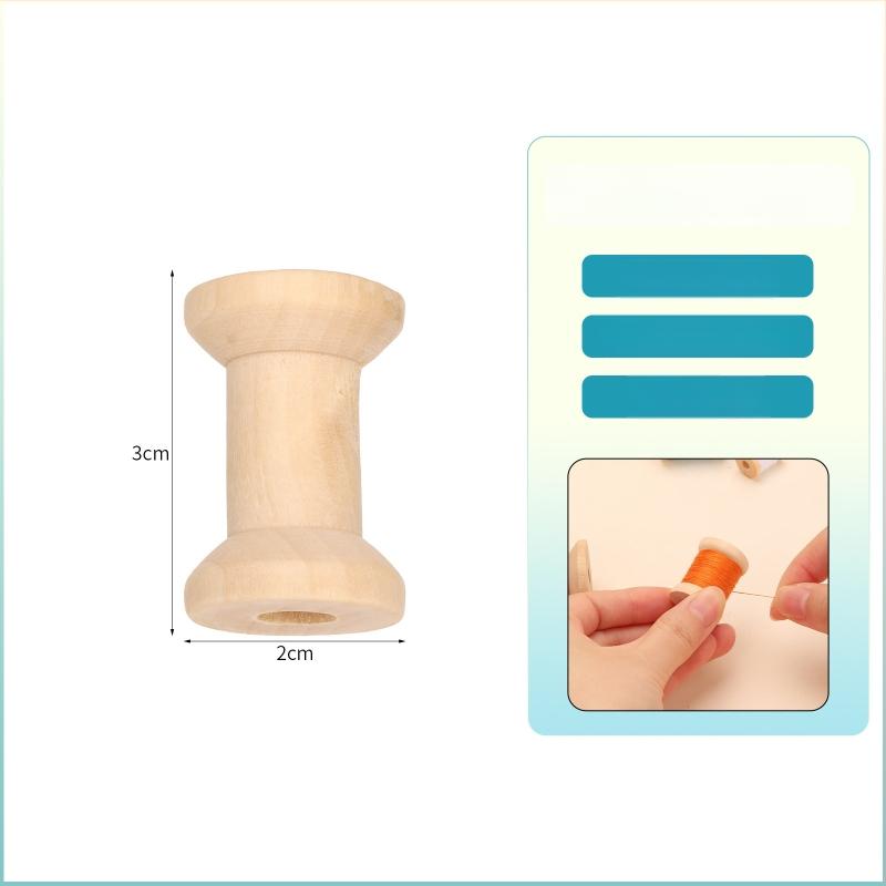 Fából készült bobin hajtó – DIY varrási kiegészítő, vidéki stílus, 22,3 g, LKF