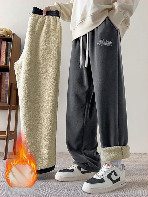 Meeste sirged sportpüksid lambavillase vooderiga, Ori velvet kangas, 360 g, 96% polüester 4% elastaan, mikroelastsus