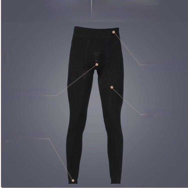 Vyriniai medvilniniai terminiai leginsai Yushuo, dviejų sluoksnių, vidinis fleece, cropped ilgis, vienalytė spalva, 70–80% medvilnė, 351–400 g/m2, šilti