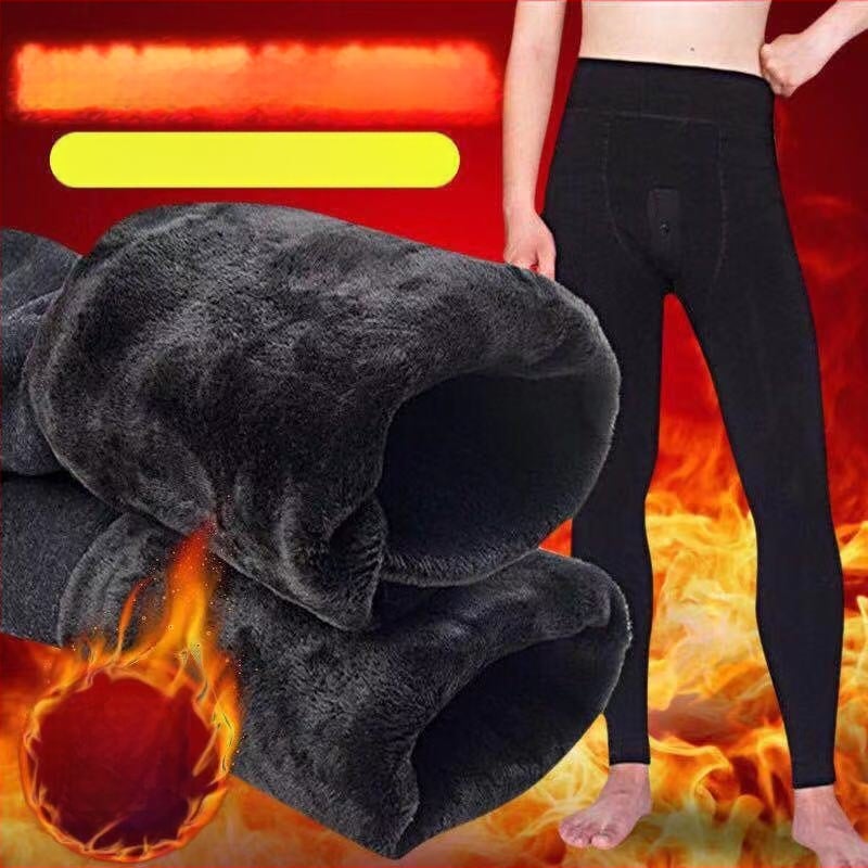 Vyriniai medvilniniai terminiai leginsai Yushuo, dviejų sluoksnių, vidinis fleece, cropped ilgis, vienalytė spalva, 70–80% medvilnė, 351–400 g/m2, šilti