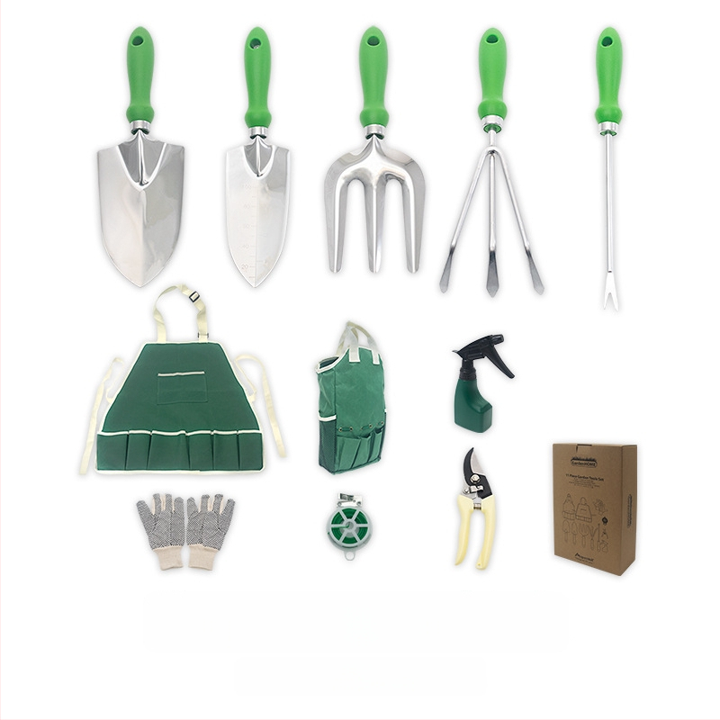 Комплект градински инструменти от неръждаема стомана, 5 части | PP + неръждаема стомана + Oxford плат | за градина и плаж