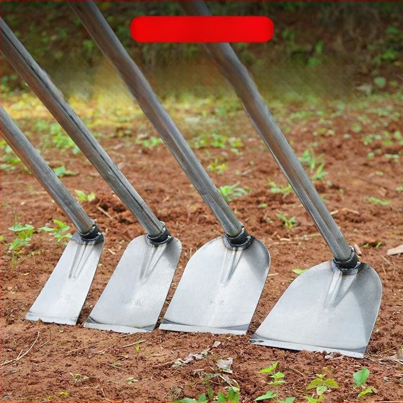 Манганова стомана мотика с заварена стоманена тръба, дълга дръжка, подходяща за засаждане на зеленчуци и оране, за копаене на бамбукови издънки