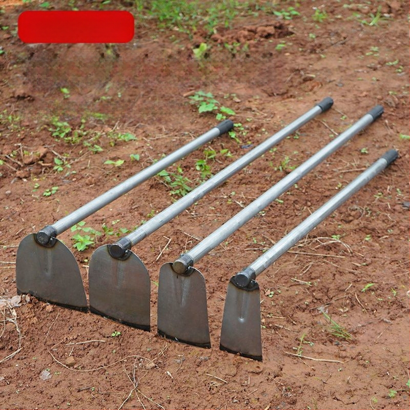Манганова стомана мотика с заварена стоманена тръба, дълга дръжка, подходяща за засаждане на зеленчуци и оране, за копаене на бамбукови издънки