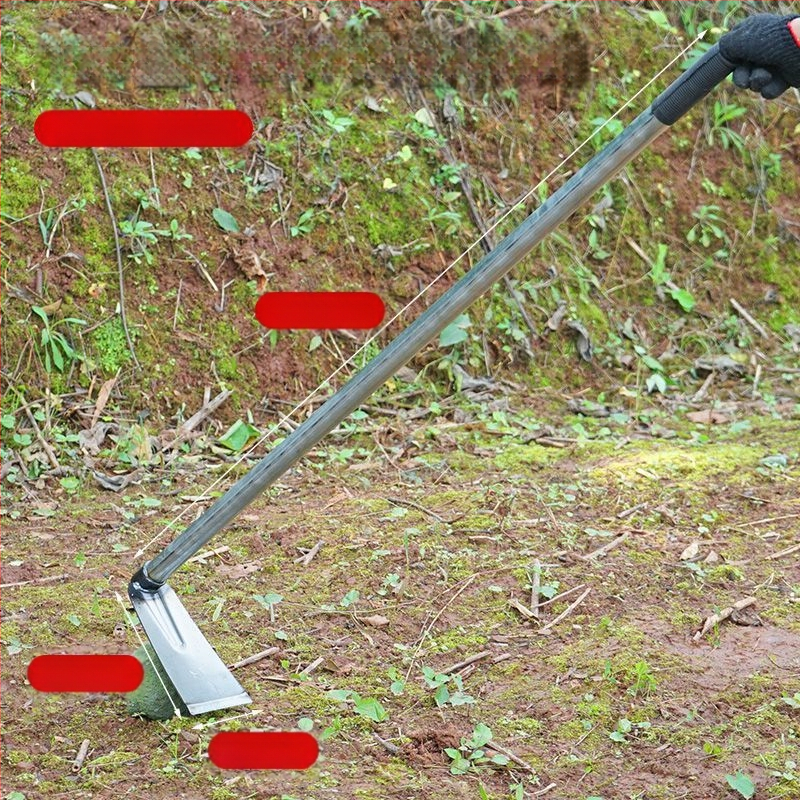 Манганова стомана мотика с заварена стоманена тръба, дълга дръжка, подходяща за засаждане на зеленчуци и оране, за копаене на бамбукови издънки