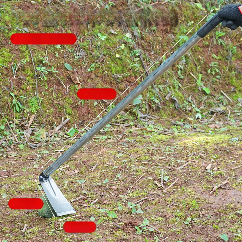 Манганова стомана мотика с заварена стоманена тръба, дълга дръжка, подходяща за засаждане на зеленчуци и оране, за копаене на бамбукови издънки