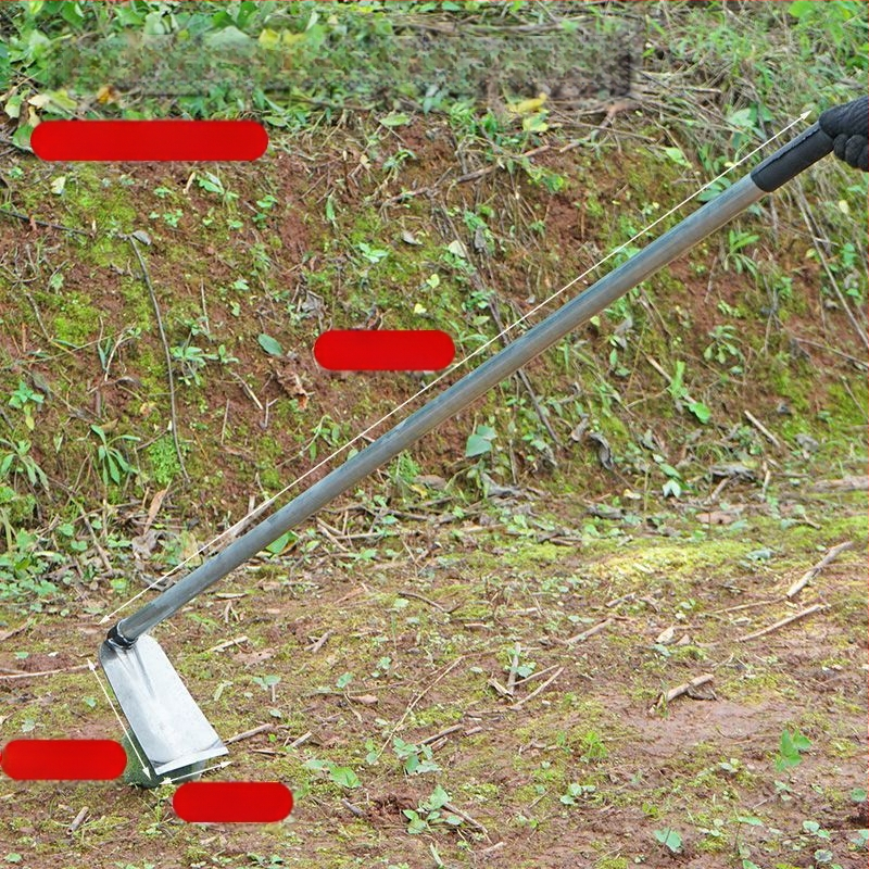 Манганова стомана мотика с заварена стоманена тръба, дълга дръжка, подходяща за засаждане на зеленчуци и оране, за копаене на бамбукови издънки