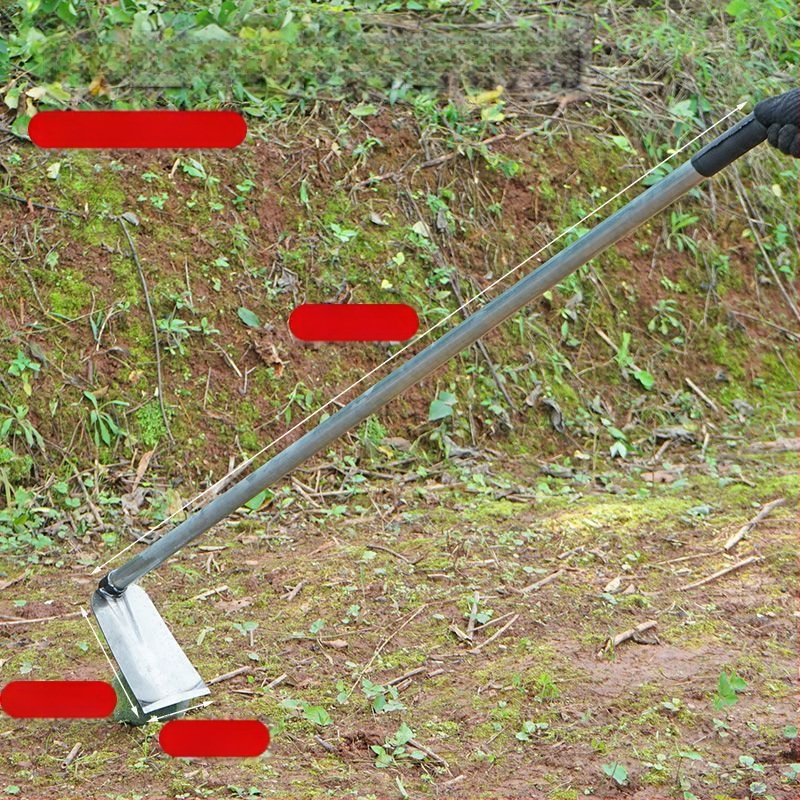 Манганова стомана мотика с заварена стоманена тръба, дълга дръжка, подходяща за засаждане на зеленчуци и оране, за копаене на бамбукови издънки
