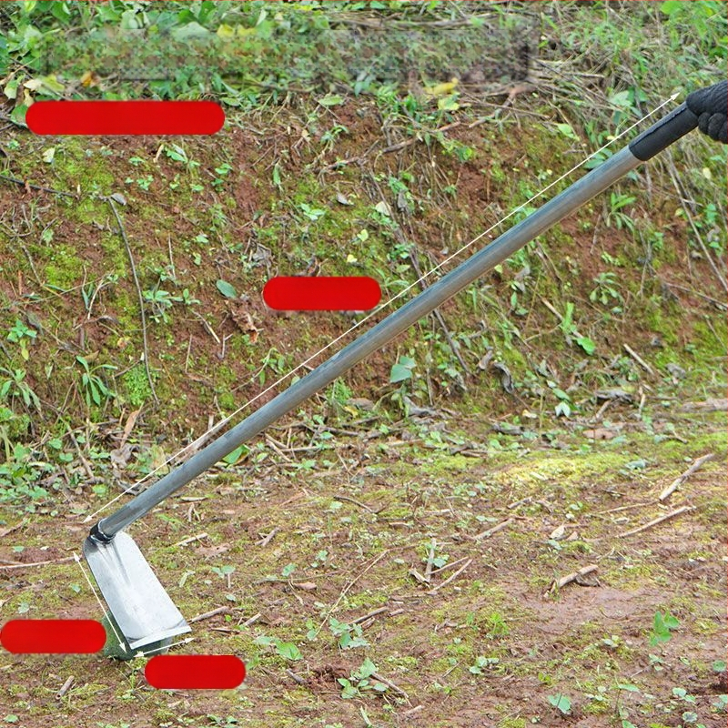 Манганова стомана мотика с заварена стоманена тръба, дълга дръжка, подходяща за засаждане на зеленчуци и оране, за копаене на бамбукови издънки