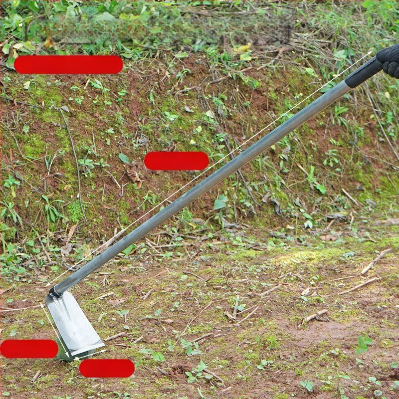 Манганова стомана мотика с заварена стоманена тръба, дълга дръжка, подходяща за засаждане на зеленчуци и оране, за копаене на бамбукови издънки