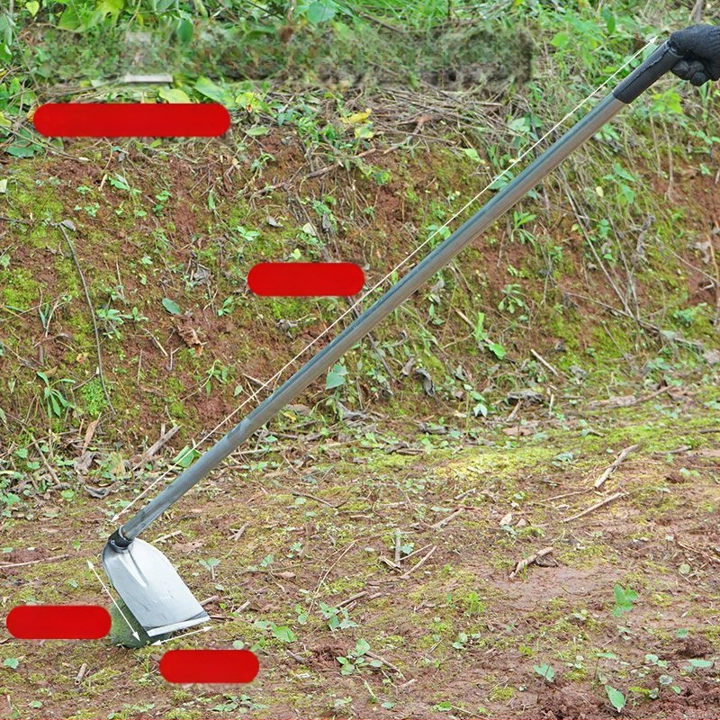 Манганова стомана мотика с заварена стоманена тръба, дълга дръжка, подходяща за засаждане на зеленчуци и оране, за копаене на бамбукови издънки