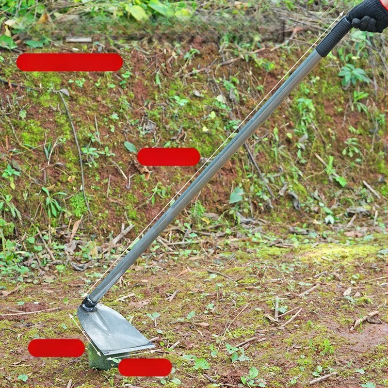 Манганова стомана мотика с заварена стоманена тръба, дълга дръжка, подходяща за засаждане на зеленчуци и оране, за копаене на бамбукови издънки