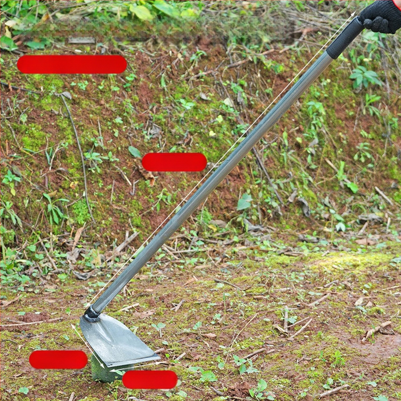 Манганова стомана мотика с заварена стоманена тръба, дълга дръжка, подходяща за засаждане на зеленчуци и оране, за копаене на бамбукови издънки