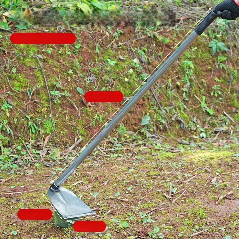 Манганова стомана мотика с заварена стоманена тръба, дълга дръжка, подходяща за засаждане на зеленчуци и оране, за копаене на бамбукови издънки