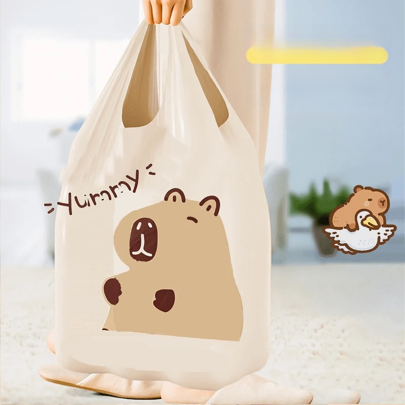 Naminiai šiukšlių maišai su kapibara karikatūriniu dizainu, didelis talpa, spausdintas logotipas, galima pritaikyti