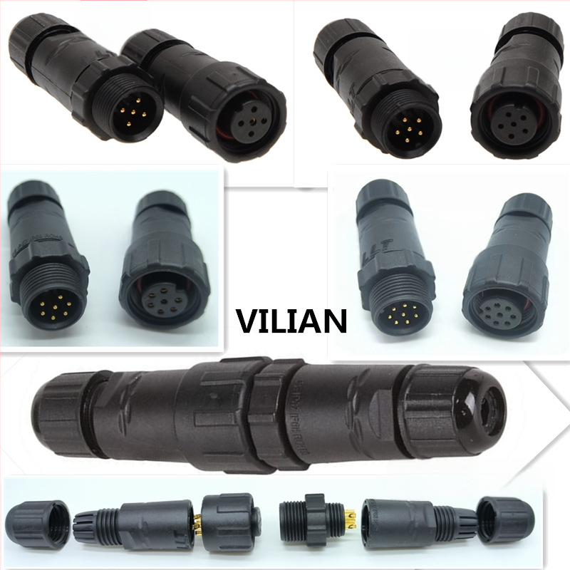 M14 водоустойчив авиационен конектор — щепсел и гнездо, 2–8 полюса, 220V, AC/DC интерфейс, медни контакти