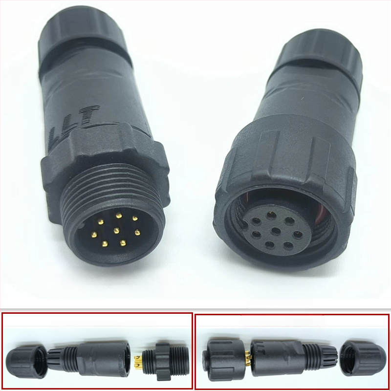 M14 водоустойчив авиационен конектор — щепсел и гнездо, 2–8 полюса, 220V, AC/DC интерфейс, медни контакти