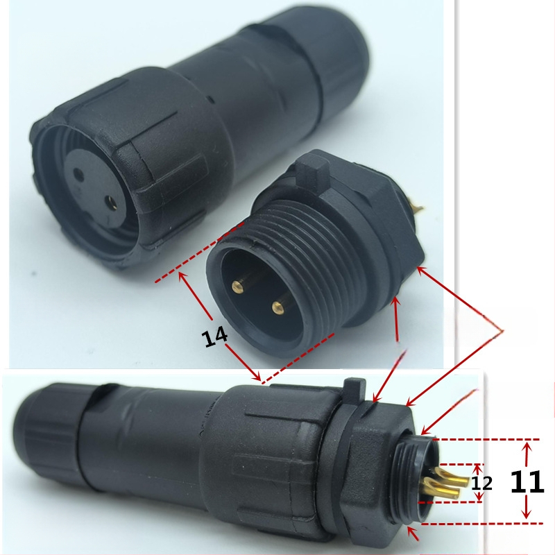 M14 водоустойчив авиационен конектор — щепсел и гнездо, 2–8 полюса, 220V, AC/DC интерфейс, медни контакти