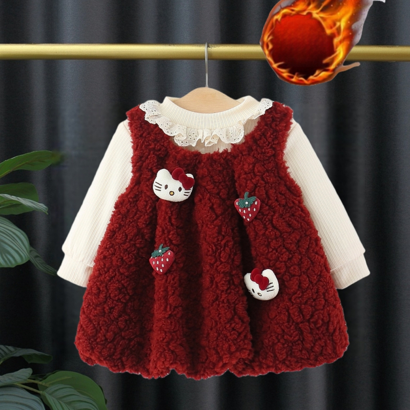 Dječja haljina princeza za djevojčice, crtani uzorak, poliester tkanina, podstava poliester 100%, za dob 1-3 godina