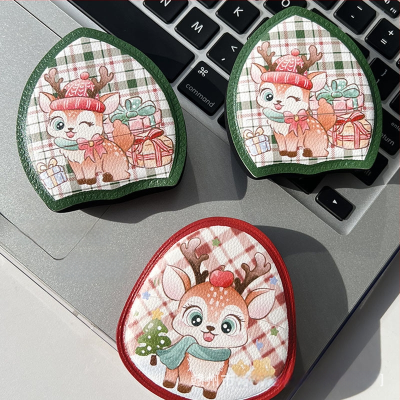 Rubycell pudros Kempinė iš putų odos, Kalėdinis elnio marshmallow dizainas, Didelis ir storas pagrindinio makiažo aplikatorius