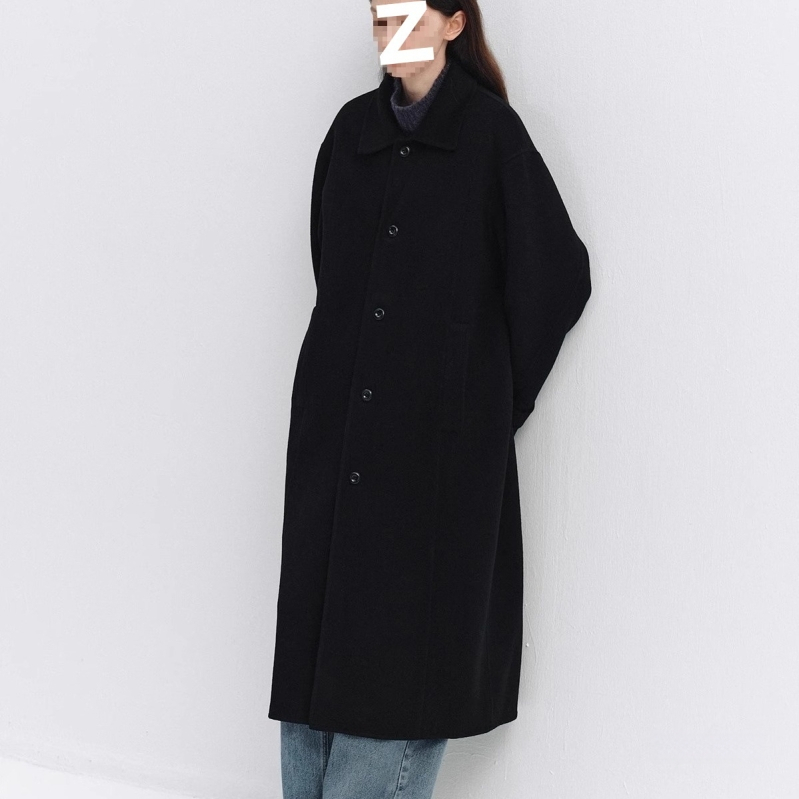 Sieviešu vilnas jaka ar kažokādas apkakli, vienkrāsaina, slēgšana ar vienu pogu, taisns siluets, japāņu-korejiešu brīvā stila