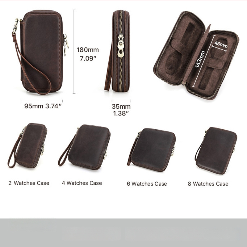 Vintage Crazy Horse odinės kišeninio laikrodžio dėžutė saugojimui, rankų darbo, dviejų dalių kelioninis rinkinys; Prekė: CONTACTS FAMILY; Pakuotė: 1 vnt; Spausdintas logotipas: Taip; Personalizavimas: Taip; Licencijuota privatų etiketė: Taip