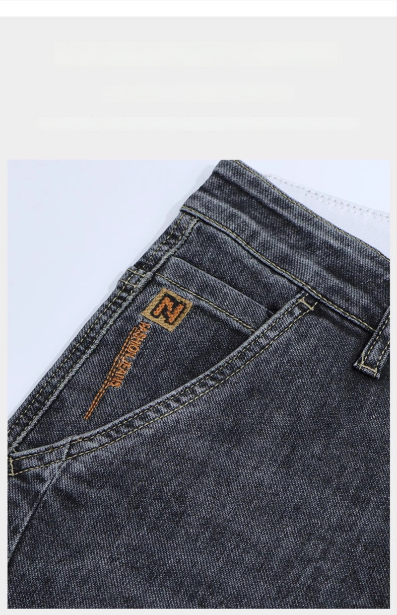 Τζιν από βαμβακερό ντένιμ, ίσια γραμμή, μεσαία μέση, φερμουάρ, μήκος εννιά σημείων, καθημερινή άνοιξη