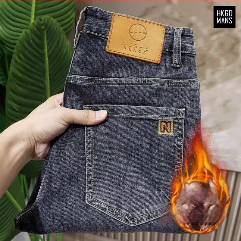 Τζιν από βαμβακερό ντένιμ, ίσια γραμμή, μεσαία μέση, φερμουάρ, μήκος εννιά σημείων, καθημερινή άνοιξη