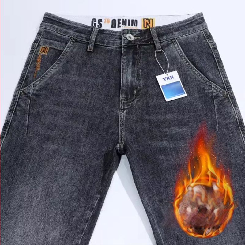 Τζιν από βαμβακερό ντένιμ, ίσια γραμμή, μεσαία μέση, φερμουάρ, μήκος εννιά σημείων, καθημερινή άνοιξη