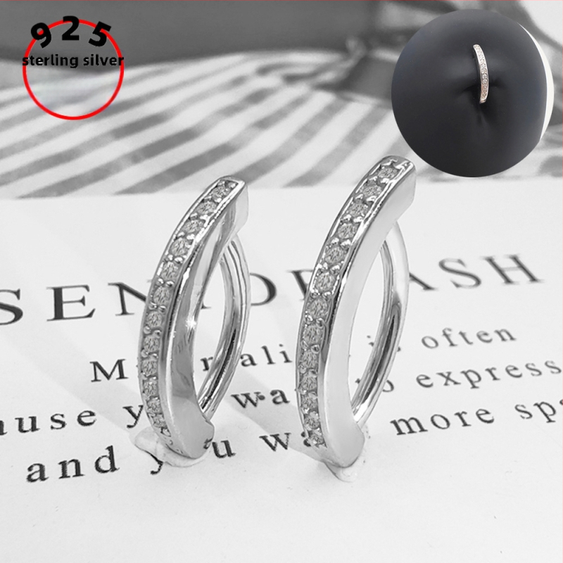 Пъпна халка от стерлингово сребро 925, унисекс геометричен дизайн, платиновано покритие