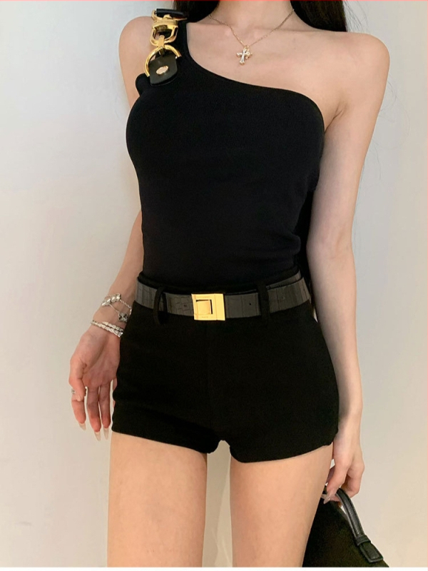 Κοντές σορτς για γυναίκες με μέση μεσαίου ύψους, ύφασμα πολυεστέρα-σπάντεξ, μικροελαστικότητα, στυλ δρόμου