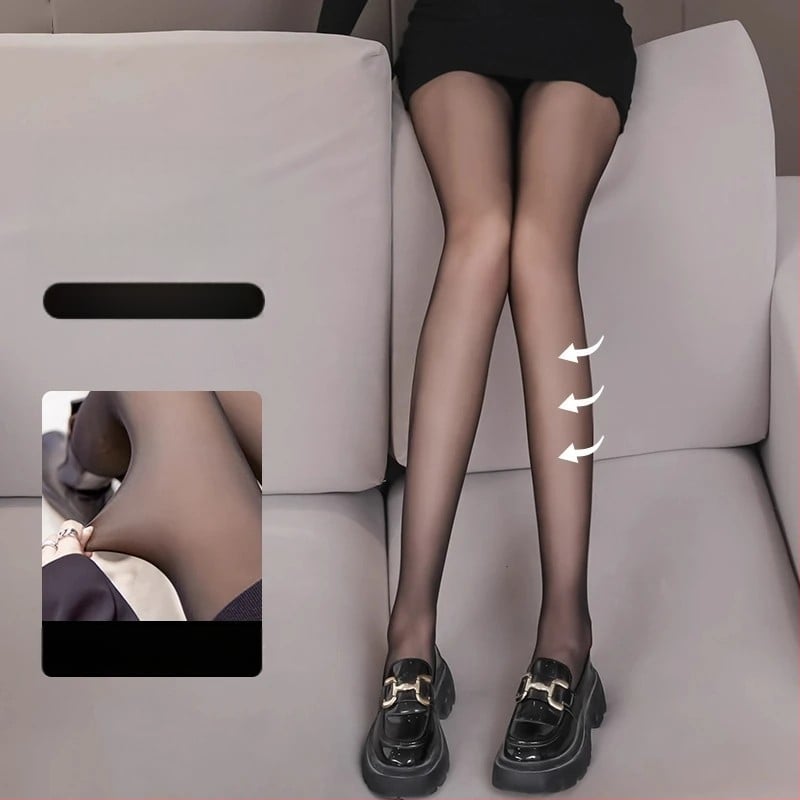 Nailonist sukkpüksid nahast läbipaistva mustriga, keha kuju vormimine, soojad ja paksud