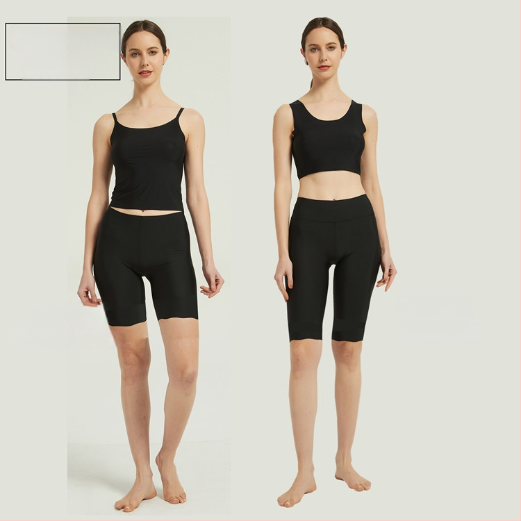 Ice Silk sigurnosne hlače za žene - Anti-Exposure, srednji struk, jednostavno tkanje, 87% najlon, podstava u preponama od pamuka