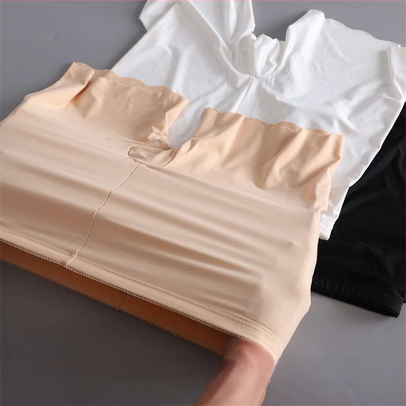 Ice Silk sigurnosne hlače za žene - Anti-Exposure, srednji struk, jednostavno tkanje, 87% najlon, podstava u preponama od pamuka