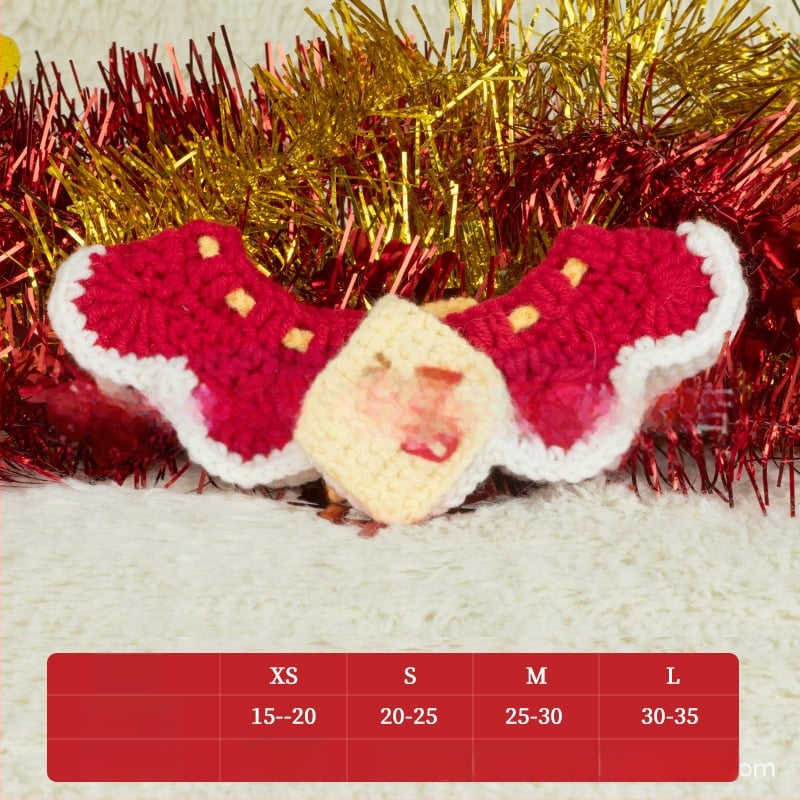 Kalėdinis megztas kaklo šalikas gyvūnams - spalvų blokų raštas, vilna, tinka katėms ir šunims, žiemai, mielas stilius