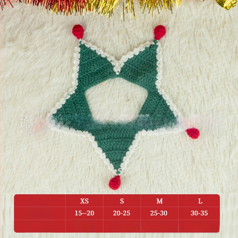 Kalėdinis megztas kaklo šalikas gyvūnams - spalvų blokų raštas, vilna, tinka katėms ir šunims, žiemai, mielas stilius