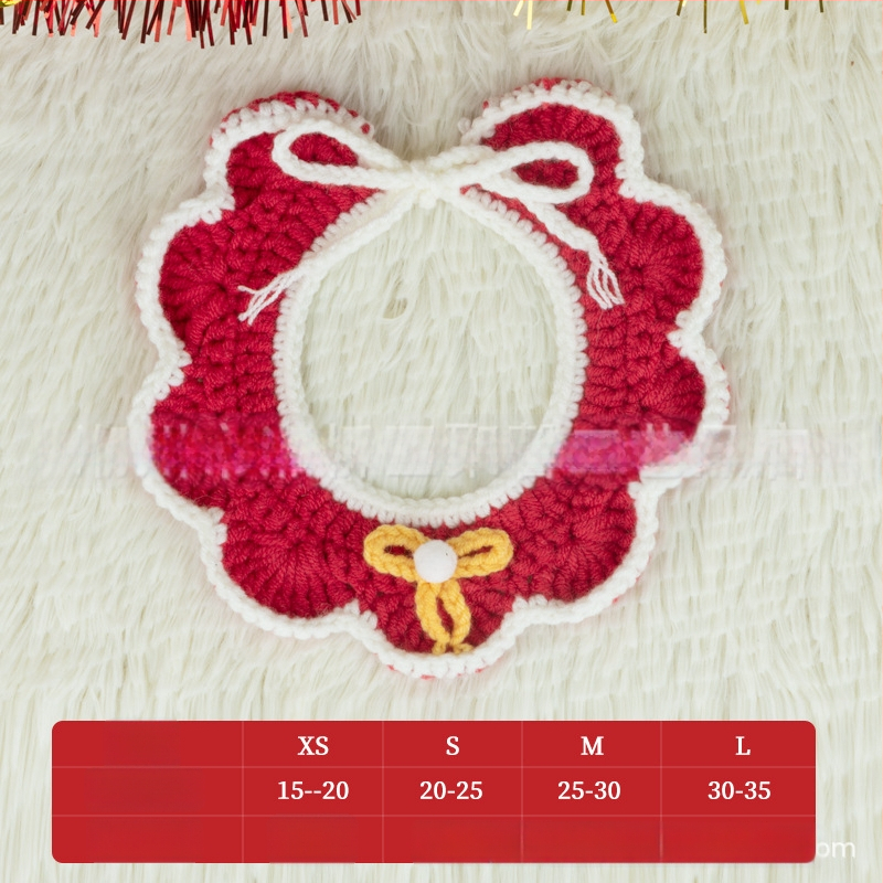 Kalėdinis megztas kaklo šalikas gyvūnams - spalvų blokų raštas, vilna, tinka katėms ir šunims, žiemai, mielas stilius