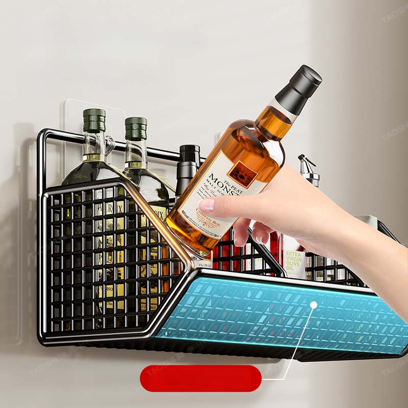 Seinasse paigaldatav köögihoidik, puurimata, mitmekülgne metallist organiseerija sibulale, ingverile, küüslaugule ja maitseainetele, 1 tk