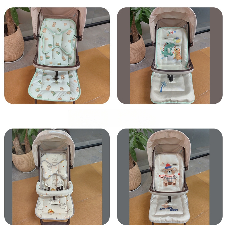 Nan baby Pernă pentru scaunul de la căruciorul pentru bebeluși — bumbac + fir de mătase + ice silk, strat respirabil de răcire, potrivit pentru 0–1 an, procesare personalizabilă