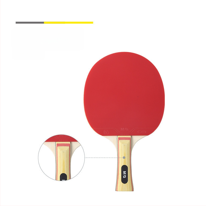 Stalo teniso raketės rinkinys (2 vnt.) su krepšiu ir 3 kamuoliukais — treniruočių raketės, medinė plokštė, anti-klijų guma, tiesioginis smūgis, tinkamas stalo tenisui ir badmintonui