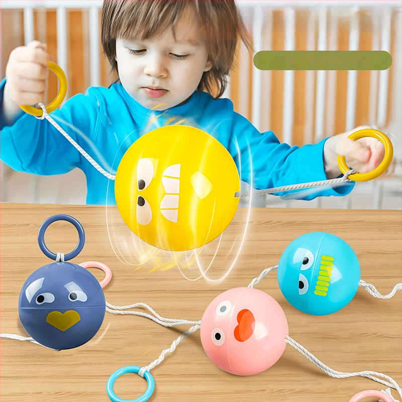 Joc educațional luminos cu sfoară de tras: rotiță rotativă, construcție din plastic, dezvoltă coordonarea mână-ochi, vederea și abilitățile cognitive