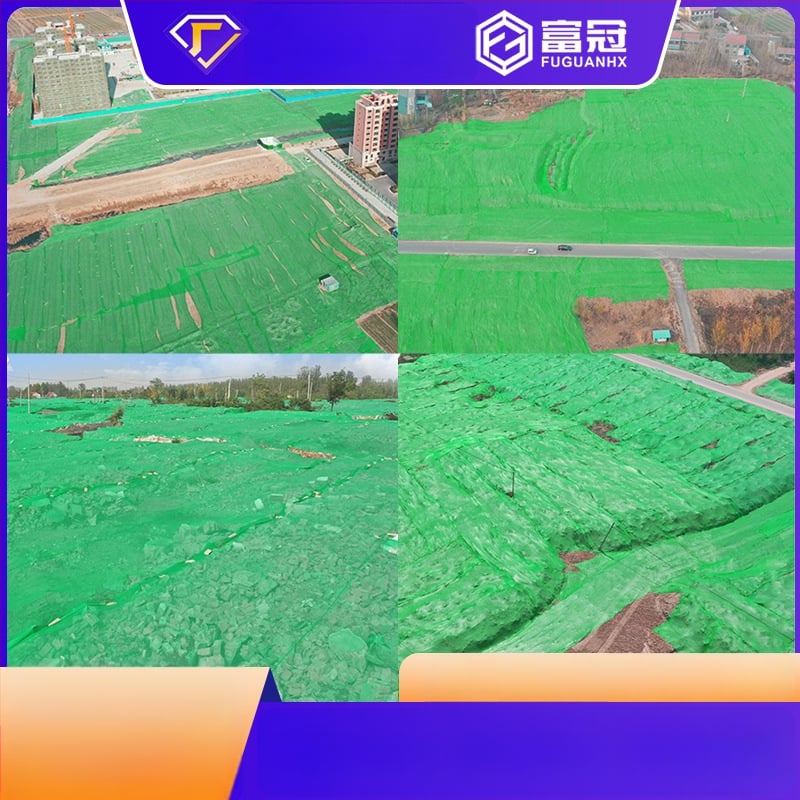 Porvédő háló építési területre, modell 3-8 tüskés földfedő háló, polietilén anyag