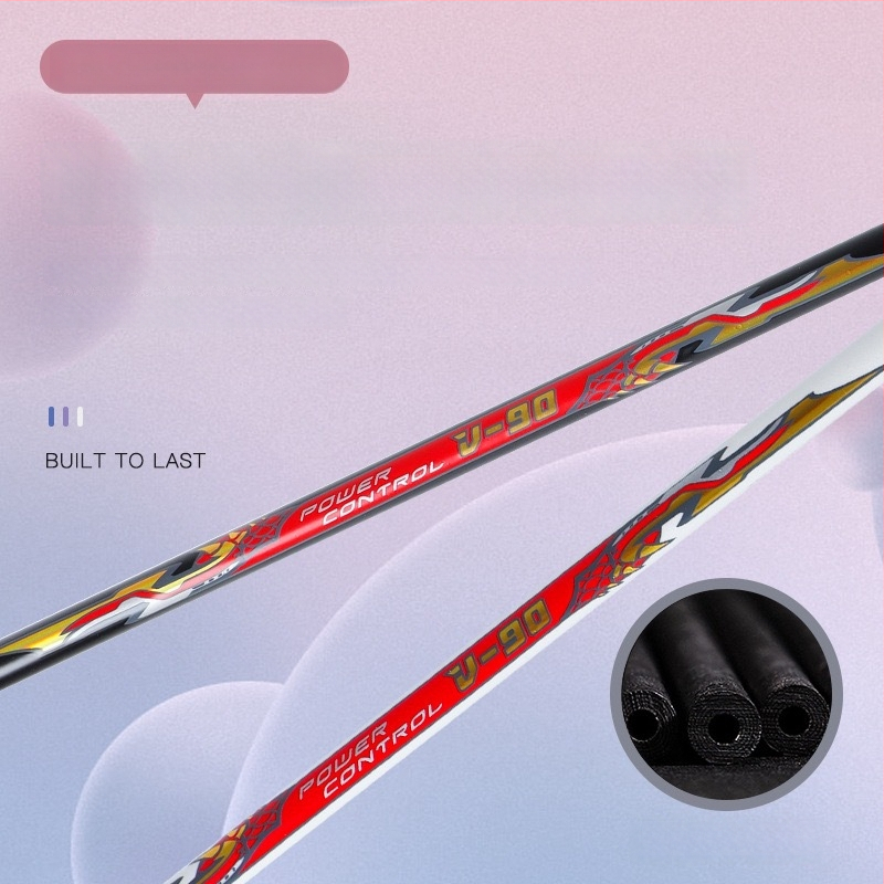 Badminton raketė - Varesi anglies pluošto rėmas, 80-84 g, tiesus smūgis, rankenos storis G-5, vidutinė kietumas