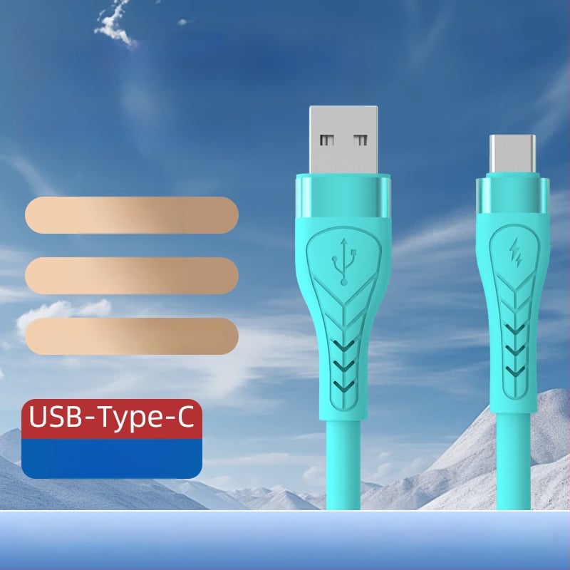 Xiangyu USB-C ātrās uzlādes kabelis, silikons, 120W, ar vienu konektoru, 3C sertifikāts 2025230907005346