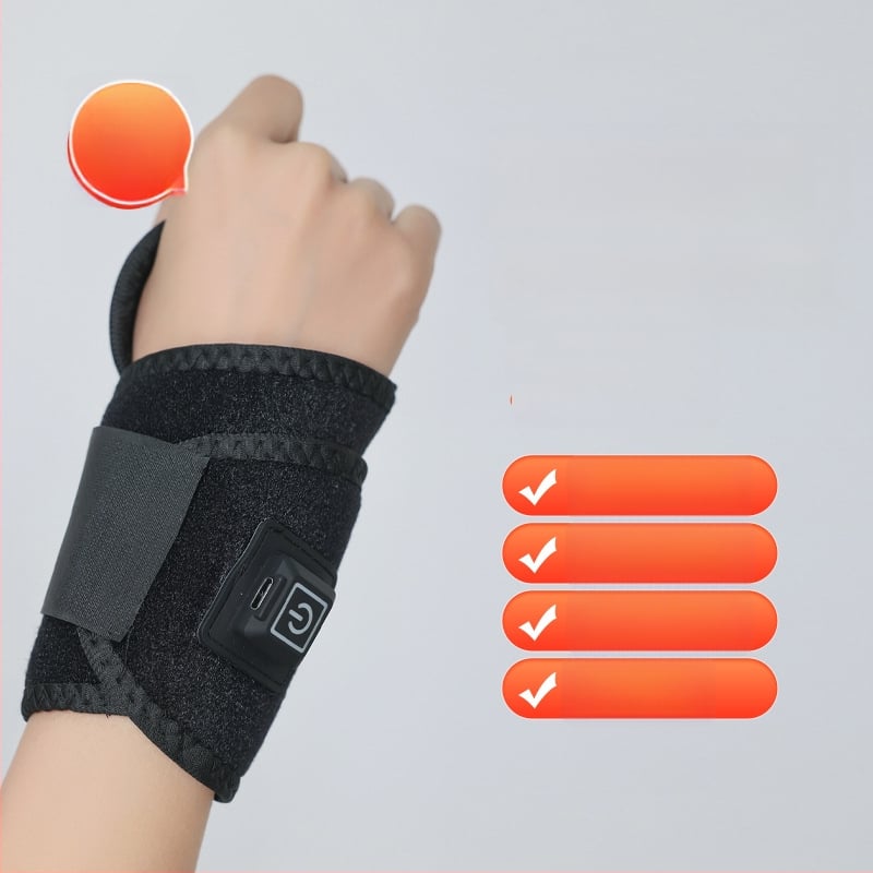 Гривна за китка с USB захранване, три нива на температурата, моксибуция и масаж, дишаща полиестерна материя